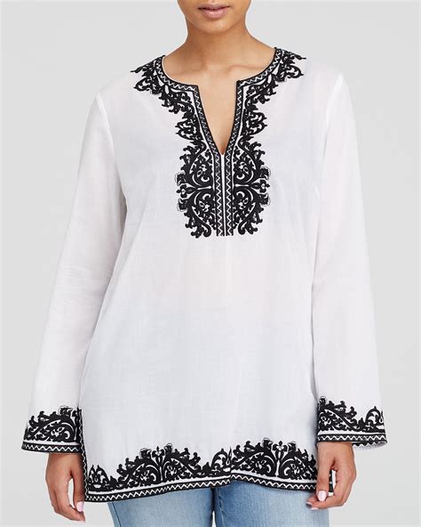 michael kors sage embroidered tunic|Michael Kors Tunics for Women .